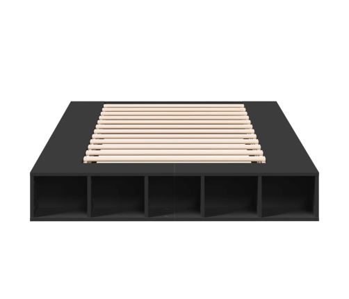 Estructura de cama madera de ingeniería negra 120x190 cm