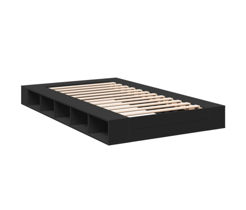 Estructura de cama madera de ingeniería negra 120x190 cm