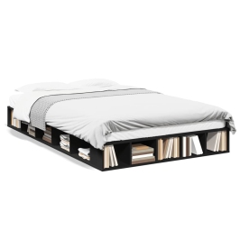 Estructura de cama madera de ingeniería negra 120x190 cm