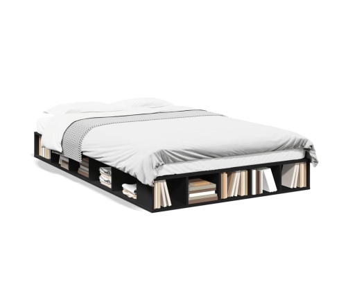 Estructura de cama madera de ingeniería negra 120x190 cm
