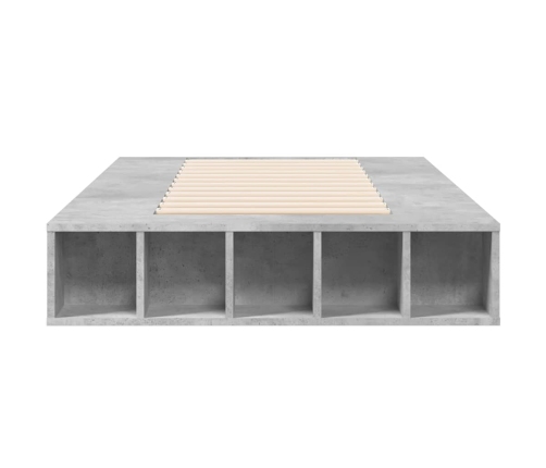 Estructura de cama madera de ingeniería gris hormigón 100x200cm