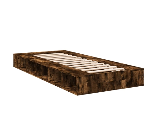 Estructura de cama madera de ingeniería roble humo 100x200 cm