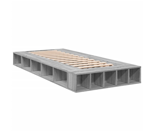 Estructura de cama madera de ingeniería gris Sonoma 100x200 cm