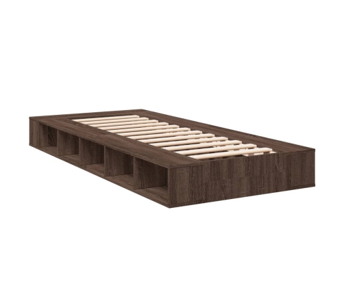 Estructura de cama madera de ingeniería marrón roble 100x200 cm