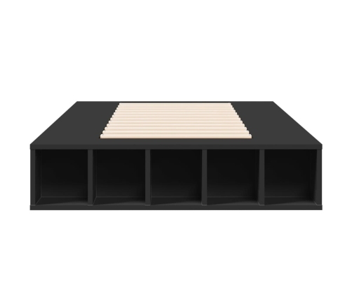 Estructura de cama madera de ingeniería negra 90x190 cm
