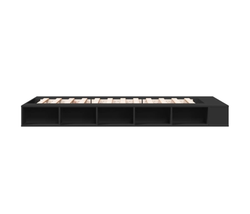 Estructura de cama madera de ingeniería negra 90x190 cm