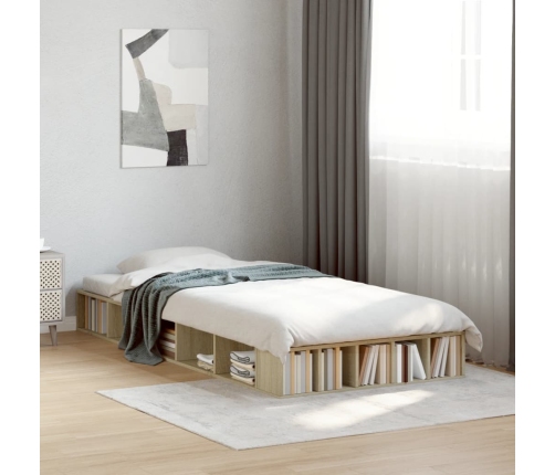 Estructura de cama madera de ingeniería roble Sonoma 90x190 cm