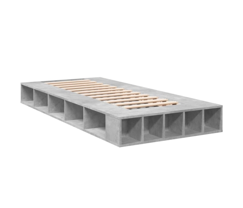 Estructura de cama madera de ingeniería gris hormigón 90x190 cm