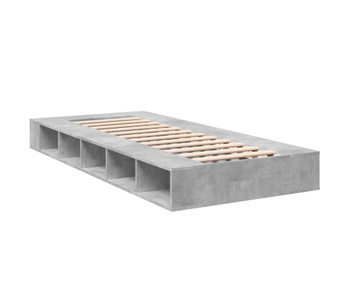 Estructura de cama madera de ingeniería gris hormigón 90x190 cm