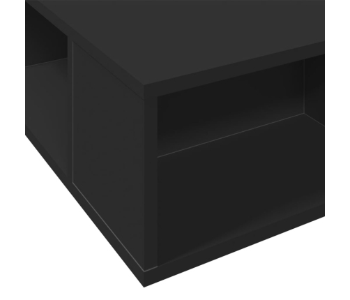 Estructura de cama madera de ingeniería negra 75x190 cm
