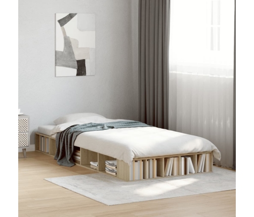 Estructura de cama madera de ingeniería roble Sonoma 75x190 cm