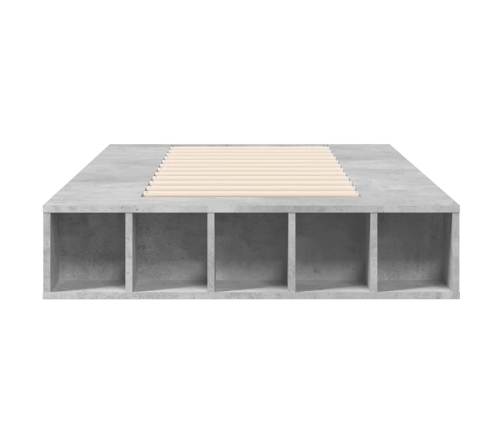 Estructura de cama madera de ingeniería gris hormigón 75x190 cm