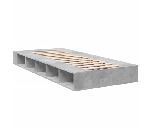 Estructura de cama madera de ingeniería gris hormigón 75x190 cm