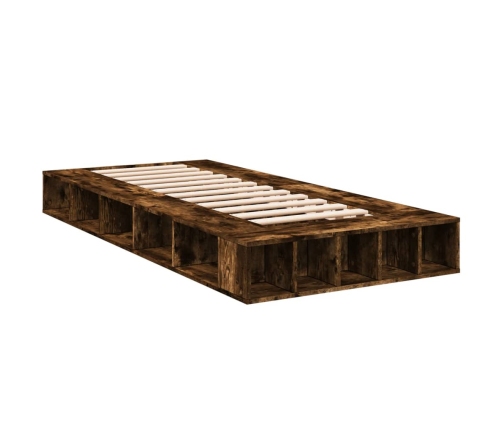 Estructura de cama madera de ingeniería roble humo 75x190 cm