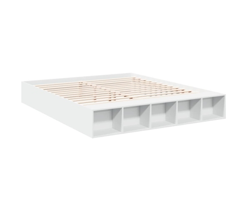 Estructura de cama madera de ingeniería blanca 200x200 cm