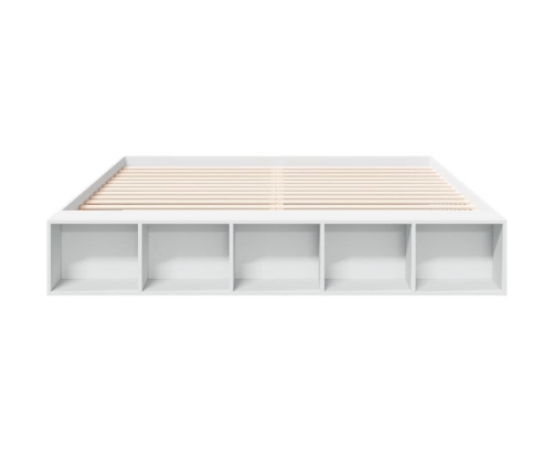 Estructura de cama madera de ingeniería blanca 200x200 cm
