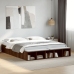 Estructura de cama madera de ingeniería marrón roble 200x200 cm
