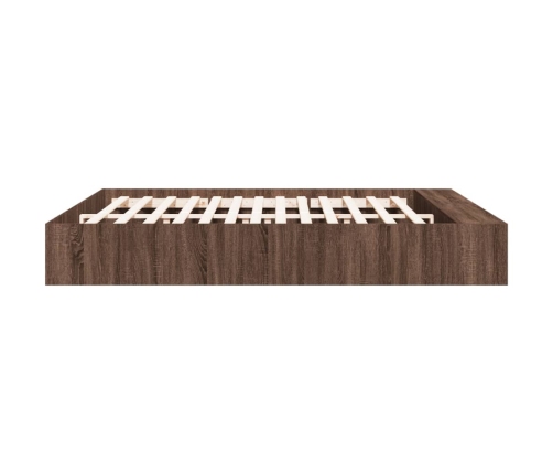 Estructura de cama madera de ingeniería marrón roble 200x200 cm