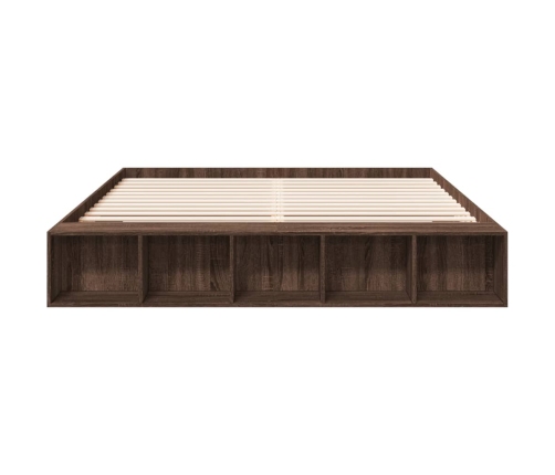 vidaXL Estructura de cama madera de ingeniería marrón roble 180x200 cm