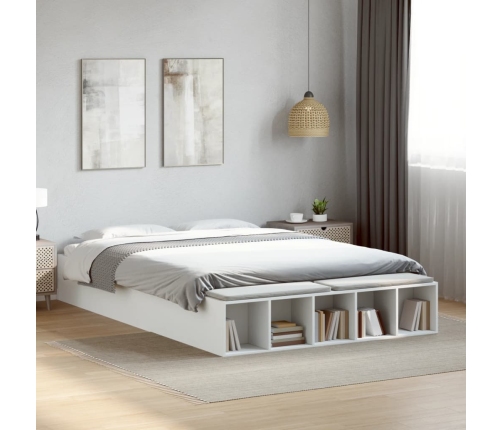 Estructura de cama madera de ingeniería blanca 160x200 cm