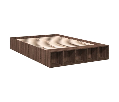 vidaXL Estructura de cama madera de ingeniería marrón roble 160x200 cm