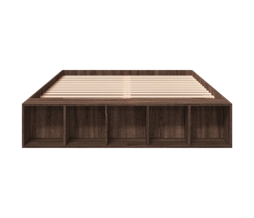 vidaXL Estructura de cama madera de ingeniería marrón roble 160x200 cm