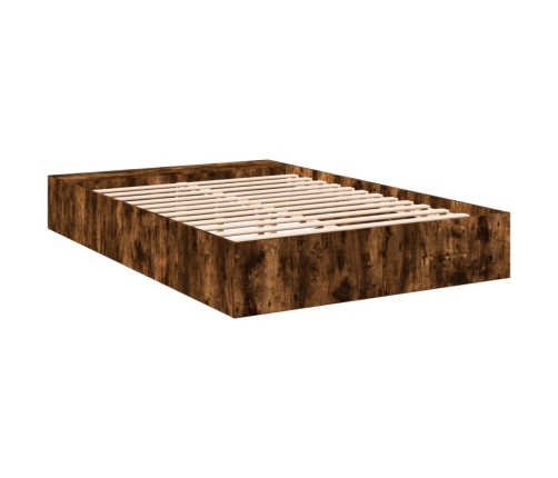 vidaXL Estructura de cama madera de ingeniería roble ahumado 140x200cm