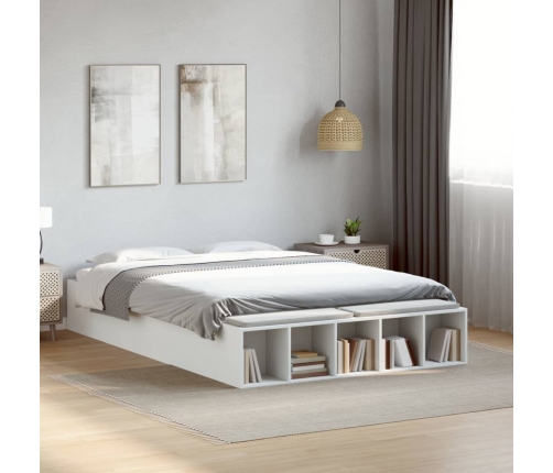 Estructura de cama sin colchón blanco 140x190 cm