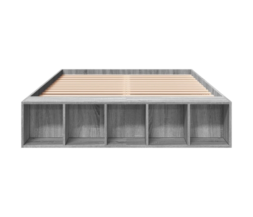 Estructura de cama madera de ingeniería gris Sonoma 135x190 cm