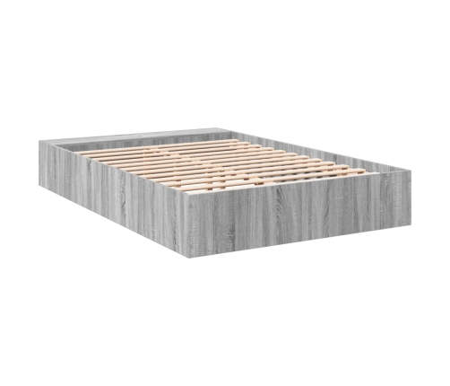 Estructura de cama madera de ingeniería gris Sonoma 135x190 cm
