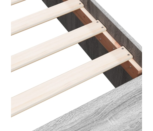 Estructura de cama madera de ingeniería gris Sonoma 135x190 cm