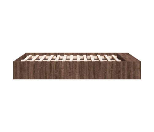 Estructura de cama madera de ingeniería marrón roble 135x190 cm