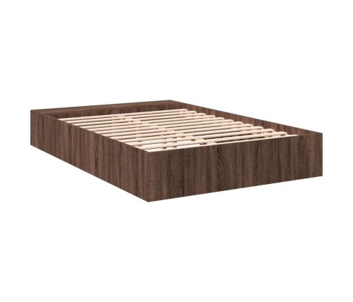 Estructura de cama madera de ingeniería marrón roble 135x190 cm