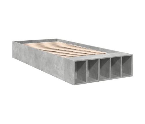 Estructura de cama madera de ingeniería gris hormigón 100x200cm