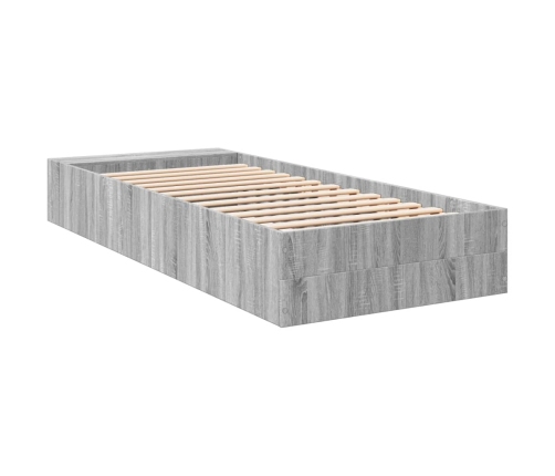 Estructura de cama madera de ingeniería gris Sonoma 100x200 cm