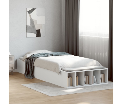 vidaXL Estructura de cama madera de ingeniería blanca 90x200 cm