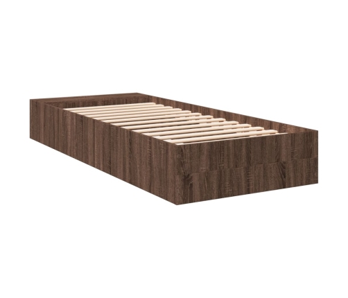 Estructura de cama madera de ingeniería roble marrón 90x200 cm