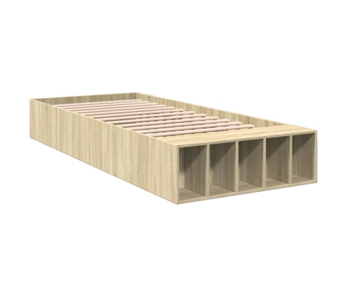 vidaXL Estructura de cama madera de ingeniería roble Sonoma 90x190 cm