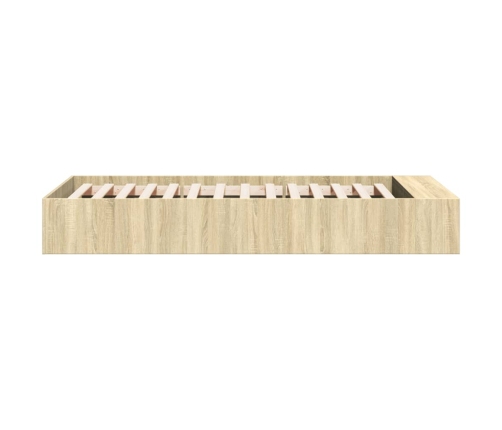 vidaXL Estructura de cama madera de ingeniería roble Sonoma 90x190 cm