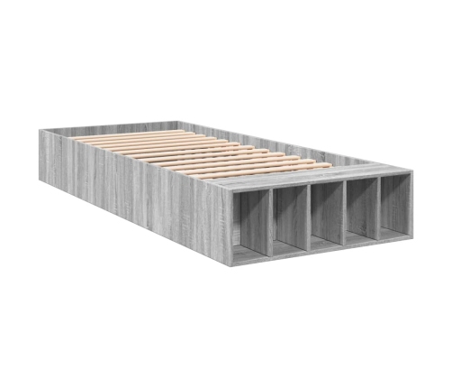 Estructura de cama madera de ingeniería gris Sonoma 90x190 cm