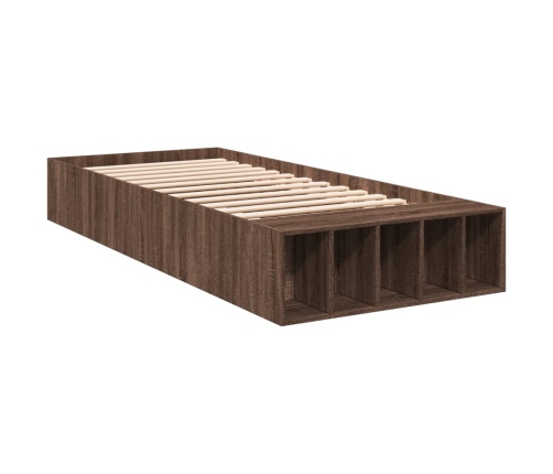 Estructura de cama madera de ingeniería marrón roble 90x190 cm