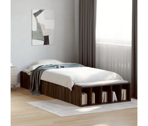 Estructura de cama madera de ingeniería marrón roble 90x190 cm