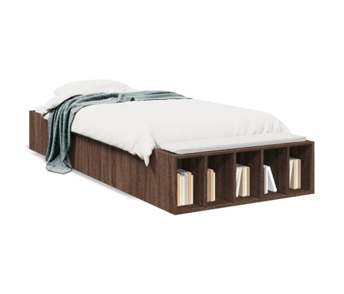 Estructura de cama madera de ingeniería marrón roble 90x190 cm