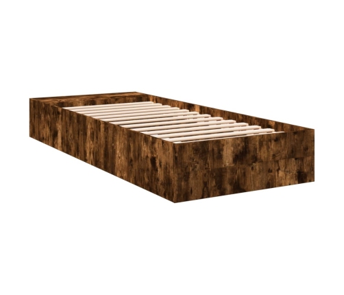 Estructura de cama madera de ingeniería roble humo 75x190 cm