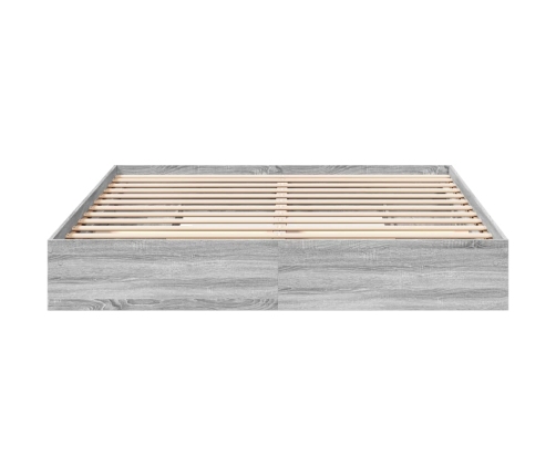 vidaXL Cama con cajones madera ingeniería gris Sonoma 200x200 cm