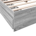 vidaXL Cama con cajones madera ingeniería gris Sonoma 200x200 cm