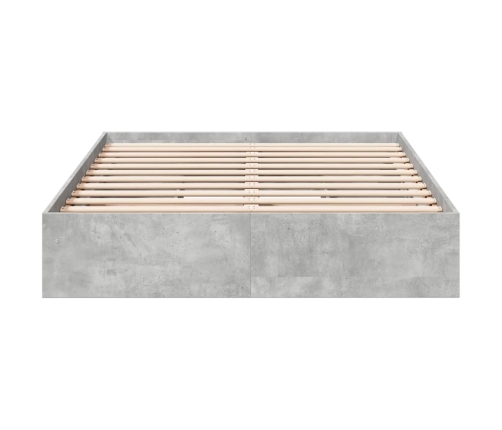 Cama con cajones madera ingeniería gris hormigón 140x200 cm