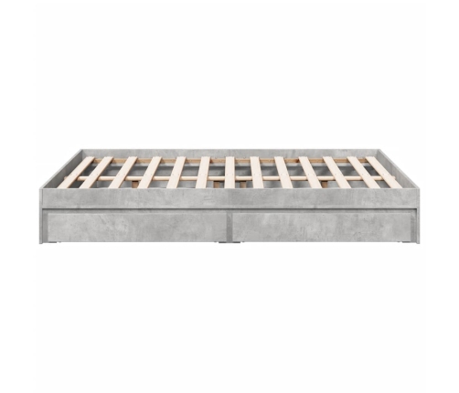 Cama con cajones madera ingeniería gris hormigón 140x200 cm