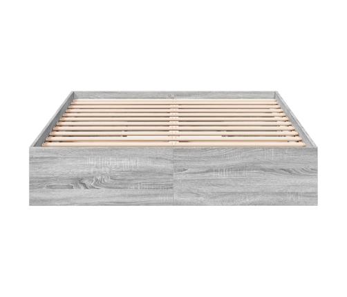 vidaXL Cama con cajones madera ingeniería gris Sonoma 140x190 cm