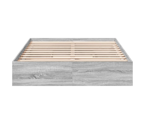 vidaXL Cama con cajones madera ingeniería gris Sonoma 120x200 cm